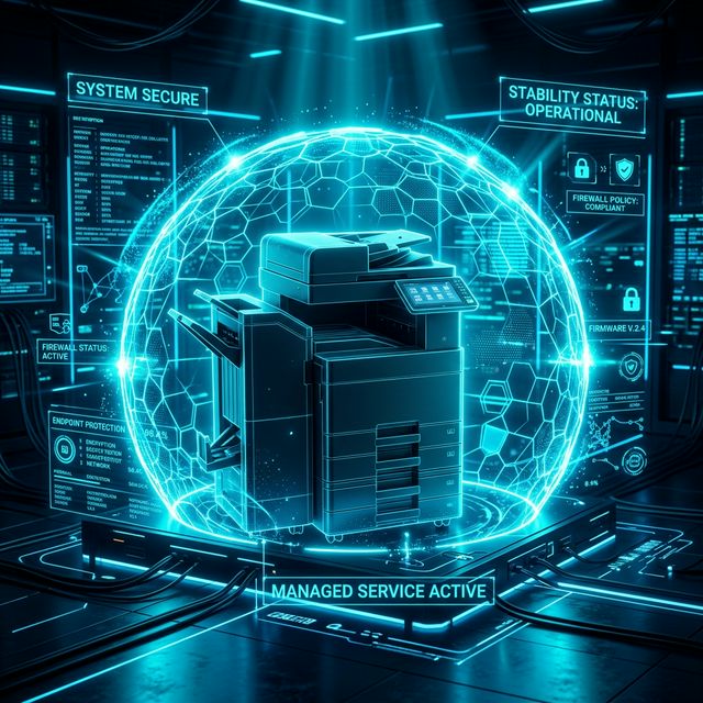 Escudo Holográfico protegiendo impresora